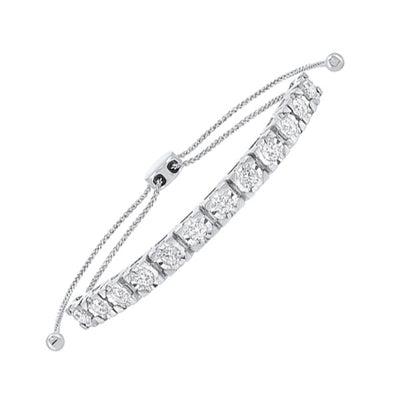 14Kt White Gold Diamond 1 1/2Ctw Bracelet