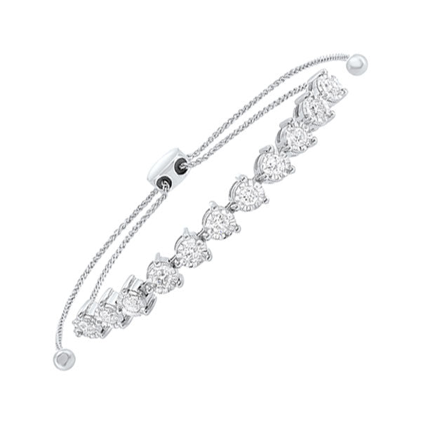 14Kt White Gold Diamond 1Ctw Bracelet