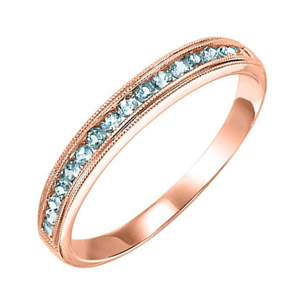 10Kt Rose Gold & Aquamarine 1/4Ctw Ring