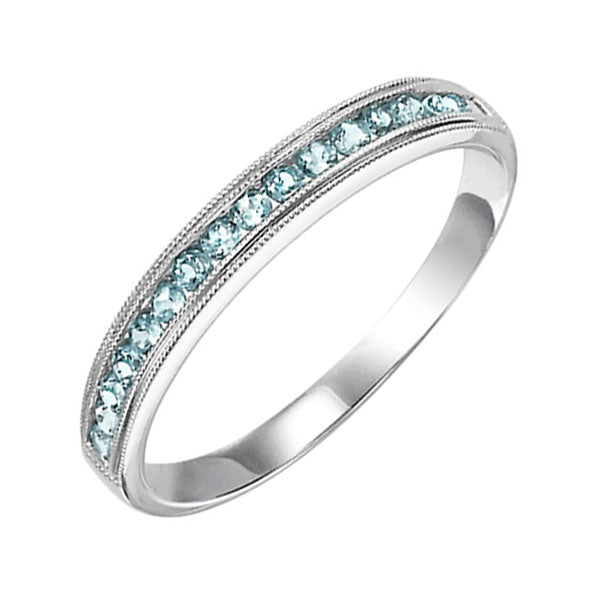 10Kt White Gold Aquamarine 1/4Ctw Ring