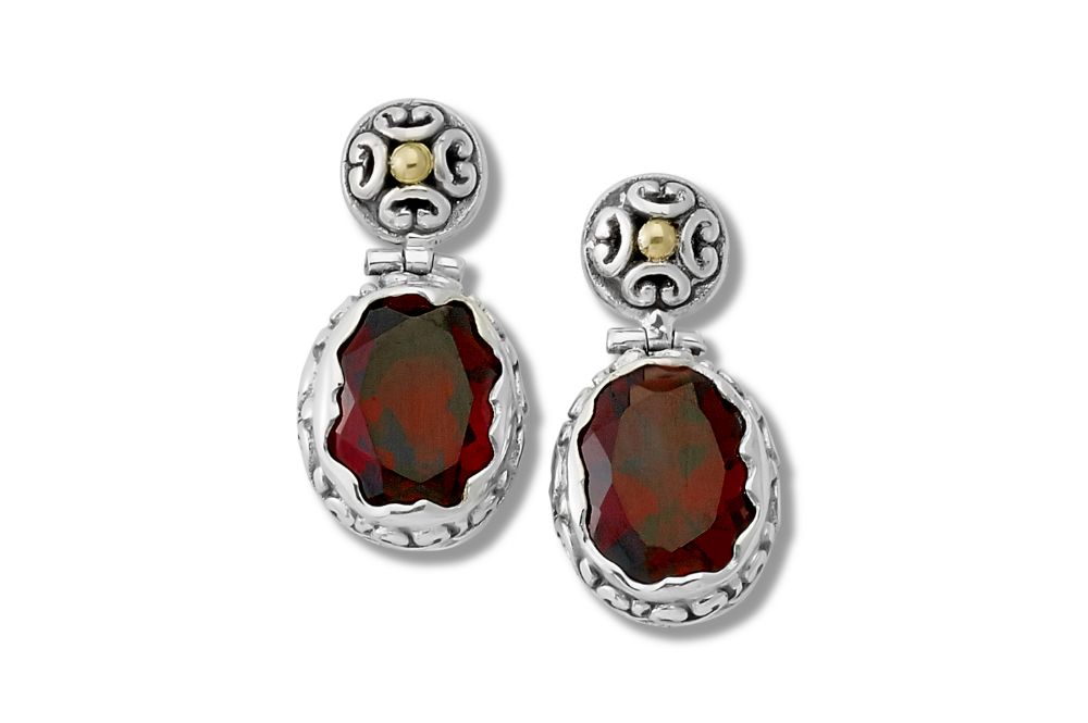 Gagak Earrings- Garnet