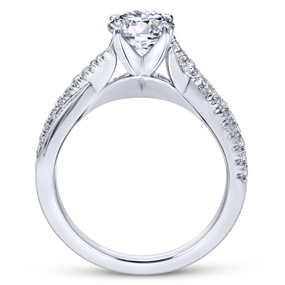 Gabriel & Co. 14k White Gold Contemporary Twisted Engagement Ring