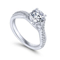 Gabriel & Co. 14k White Gold Contemporary Twisted Engagement Ring