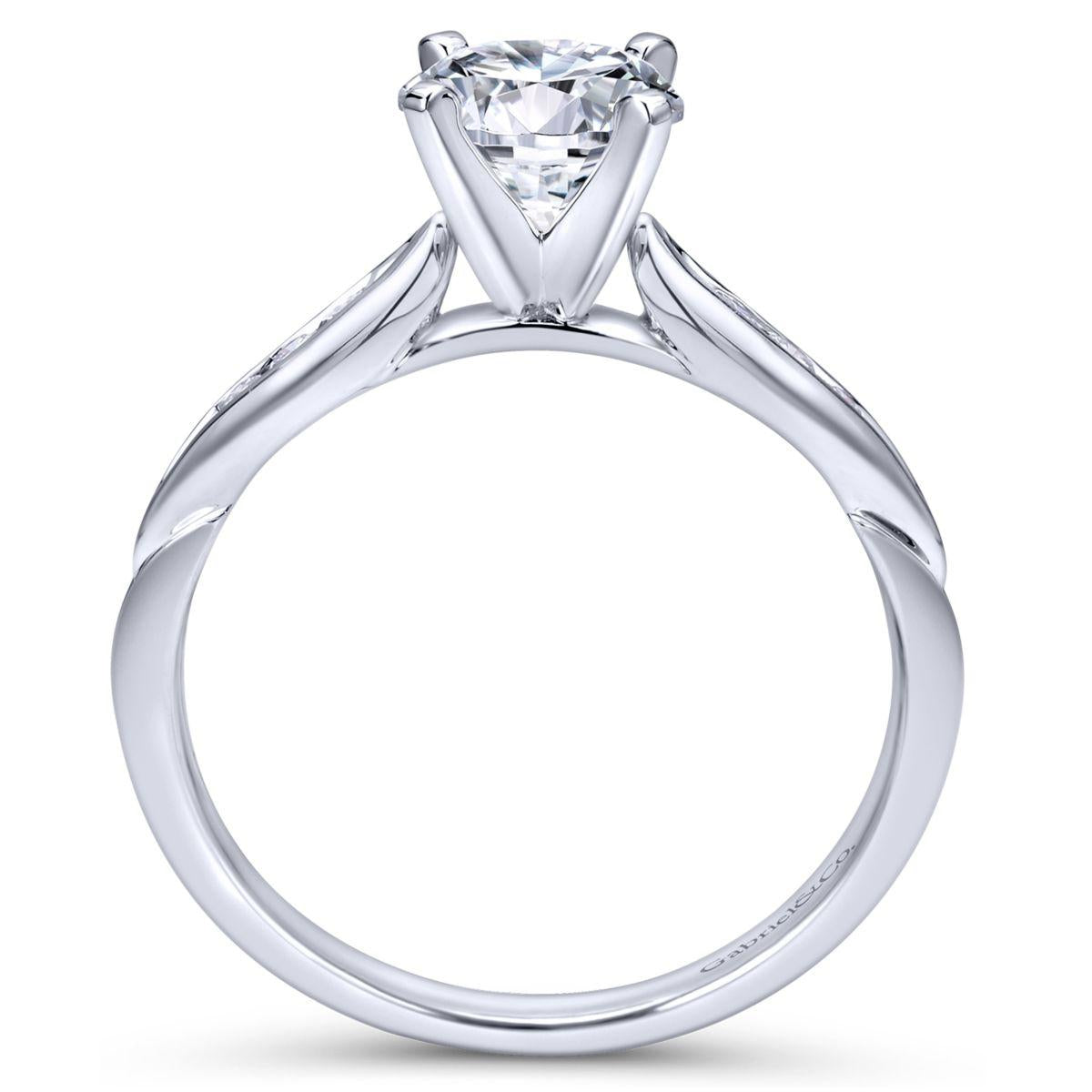 Gabriel & Co. 14k White Gold Contemporary Straight Engagement Ring