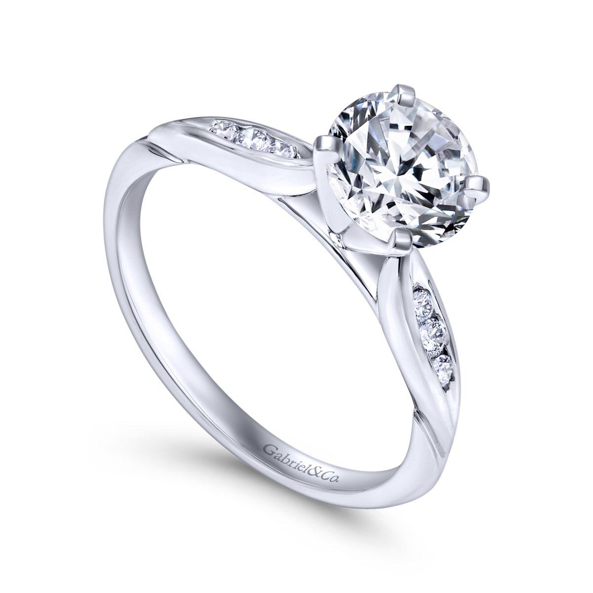 Gabriel & Co. 14k White Gold Contemporary Straight Engagement Ring