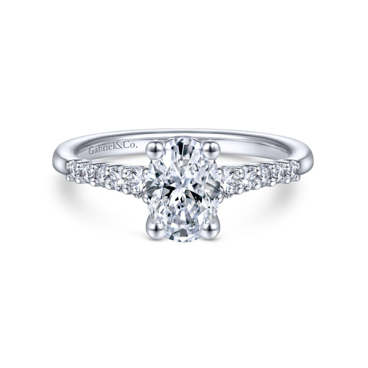 Gabriel & Co. 14k White Gold Contemporary Straight Engagement Ring