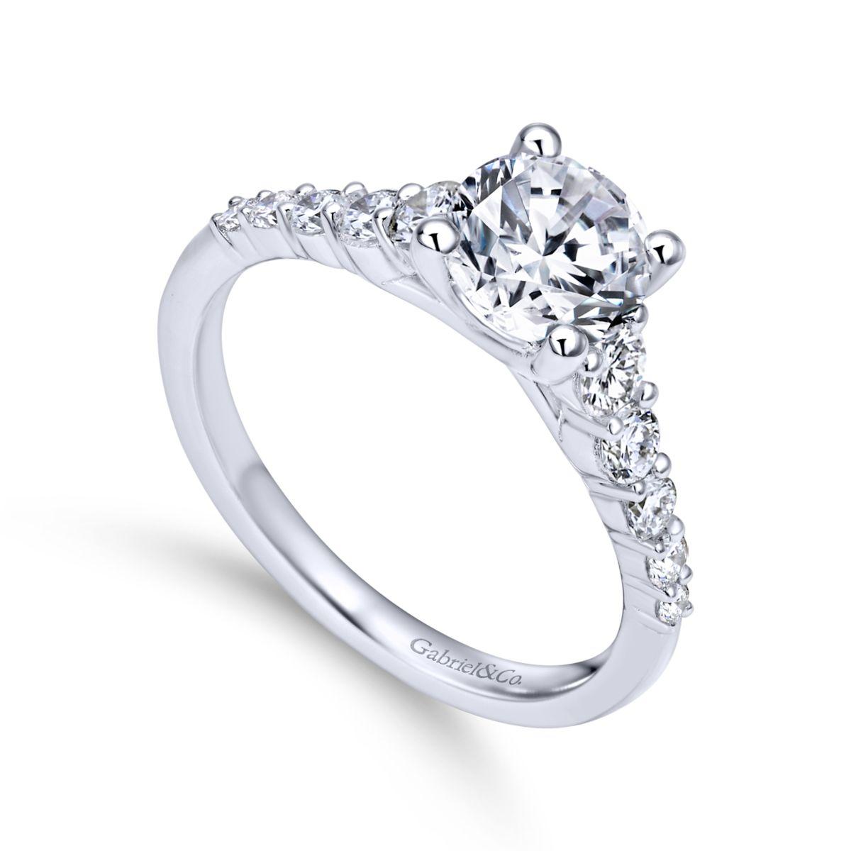 Gabriel & Co. 14k White Gold Contemporary Straight Engagement Ring