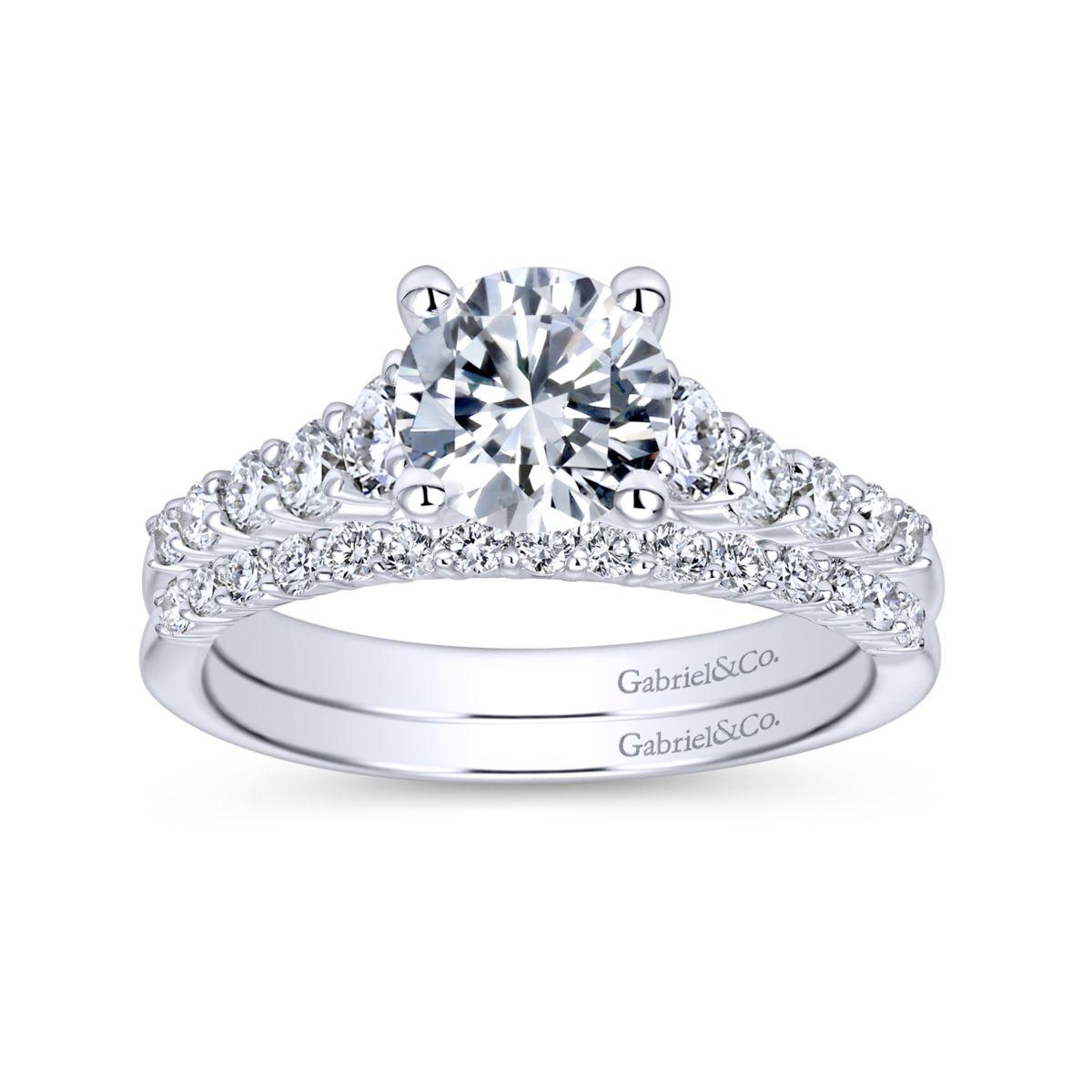 Gabriel & Co. 14k White Gold Contemporary Straight Engagement Ring