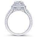 Gabriel & Co. 14k White Gold Contemporary Double Halo Engagement Ring