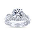 Gabriel & Co. 14k White Gold Contemporary Halo Engagement Ring