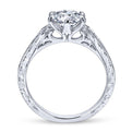 Gabriel & Co. 14k White Gold Victorian Straight Engagement Ring