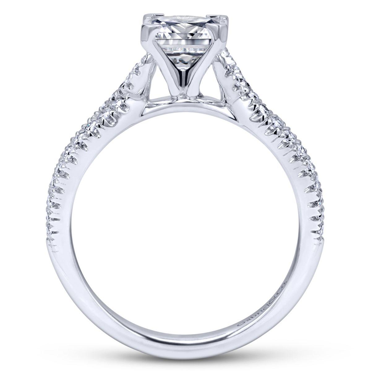 Gabriel & Co. 14k White Gold Contemporary Twisted Engagement Ring