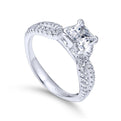 Gabriel & Co. 14k White Gold Contemporary Twisted Engagement Ring