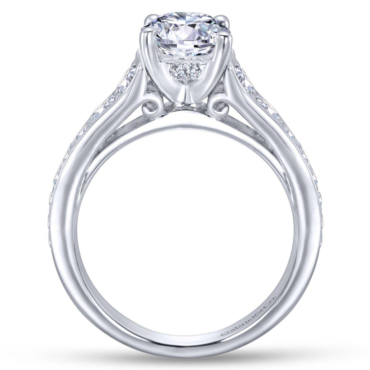 Gabriel & Co. 14k White Gold Contemporary Straight Engagement Ring