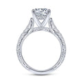 Gabriel & Co. 14k White Gold Victorian Straight Engagement Ring