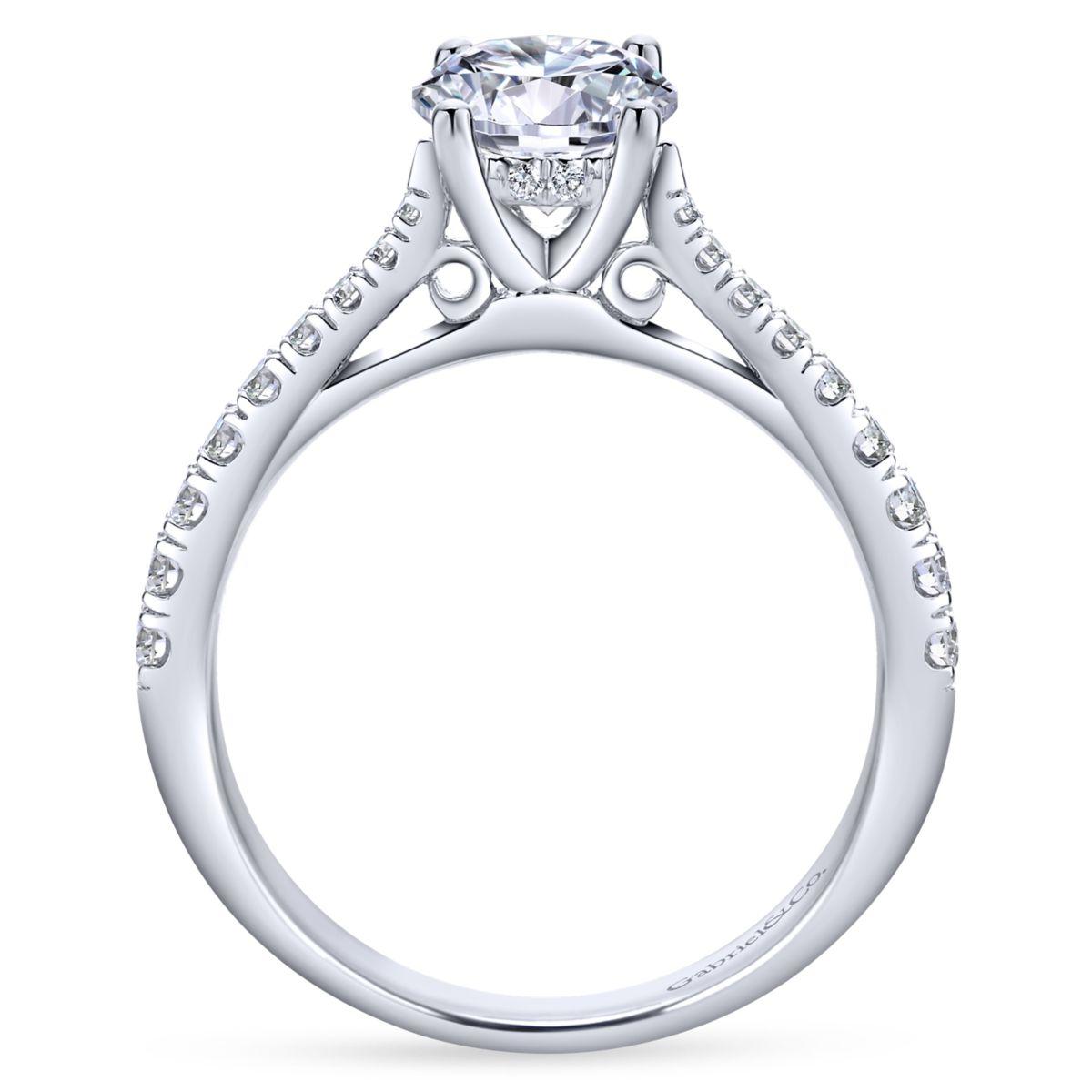 Gabriel & Co. 14k White Gold Contemporary Straight Engagement Ring