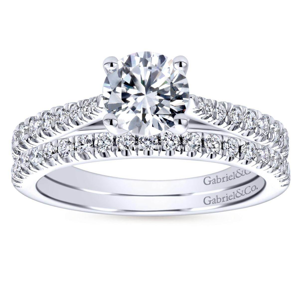 Gabriel & Co. 14k White Gold Contemporary Straight Engagement Ring