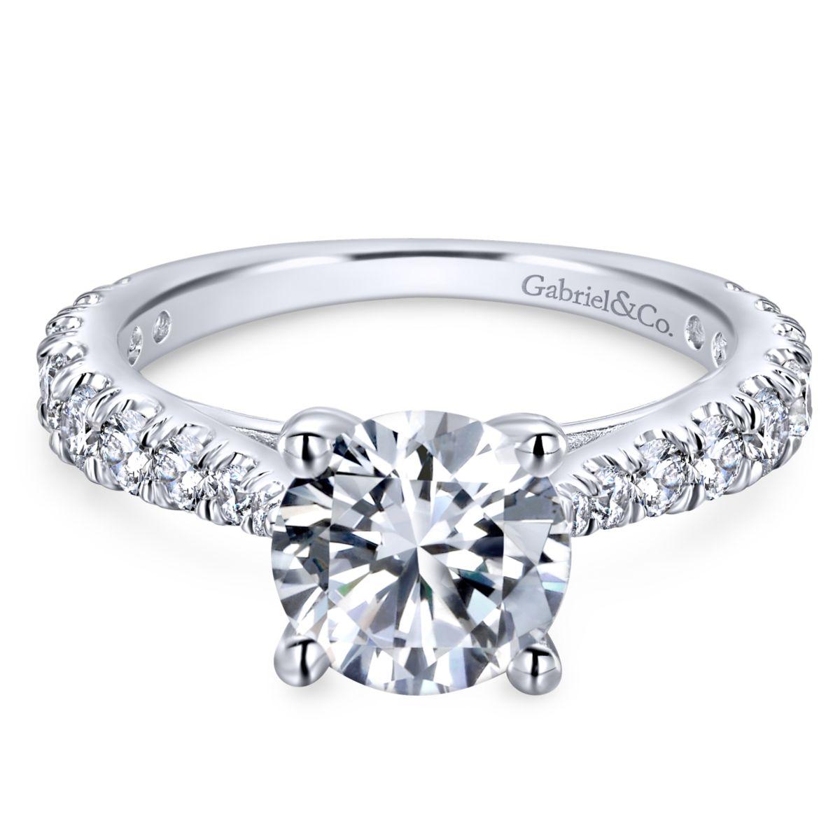 Gabriel & Co. 14k White Gold Contemporary Straight Engagement Ring