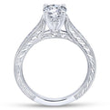 Gabriel & Co. 14k White Gold Victorian Straight Engagement Ring