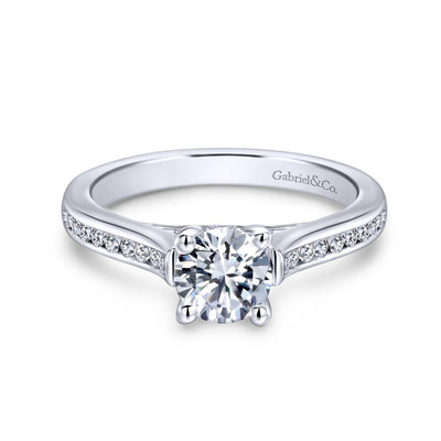 Gabriel & Co. 14k White Gold Contemporary Straight Engagement Ring