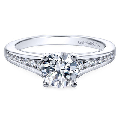 Gabriel & Co. 14k White Gold Contemporary Straight Engagement Ring