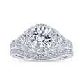 Gabriel & Co. 14k White Gold Victorian Halo Engagement Ring