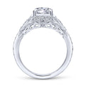 Gabriel & Co. 14k White Gold Victorian Halo Engagement Ring