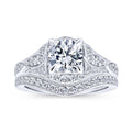 Gabriel & Co. 14k White Gold Victorian Halo Engagement Ring