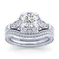 Gabriel & Co. 14k White Gold Victorian Halo Engagement Ring