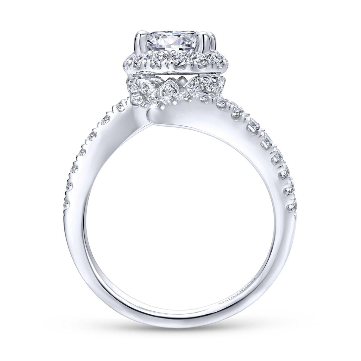 Gabriel & Co. 14k White Gold Nova Halo Engagement Ring