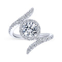 Gabriel & Co. 14k White Gold Nova Halo Engagement Ring