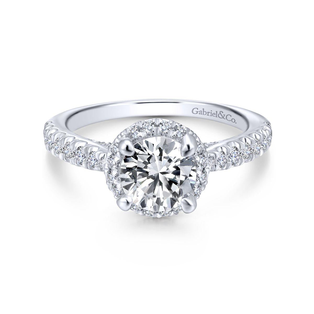 Gabriel & Co. 14k White Gold Entwined Halo Engagement Ring