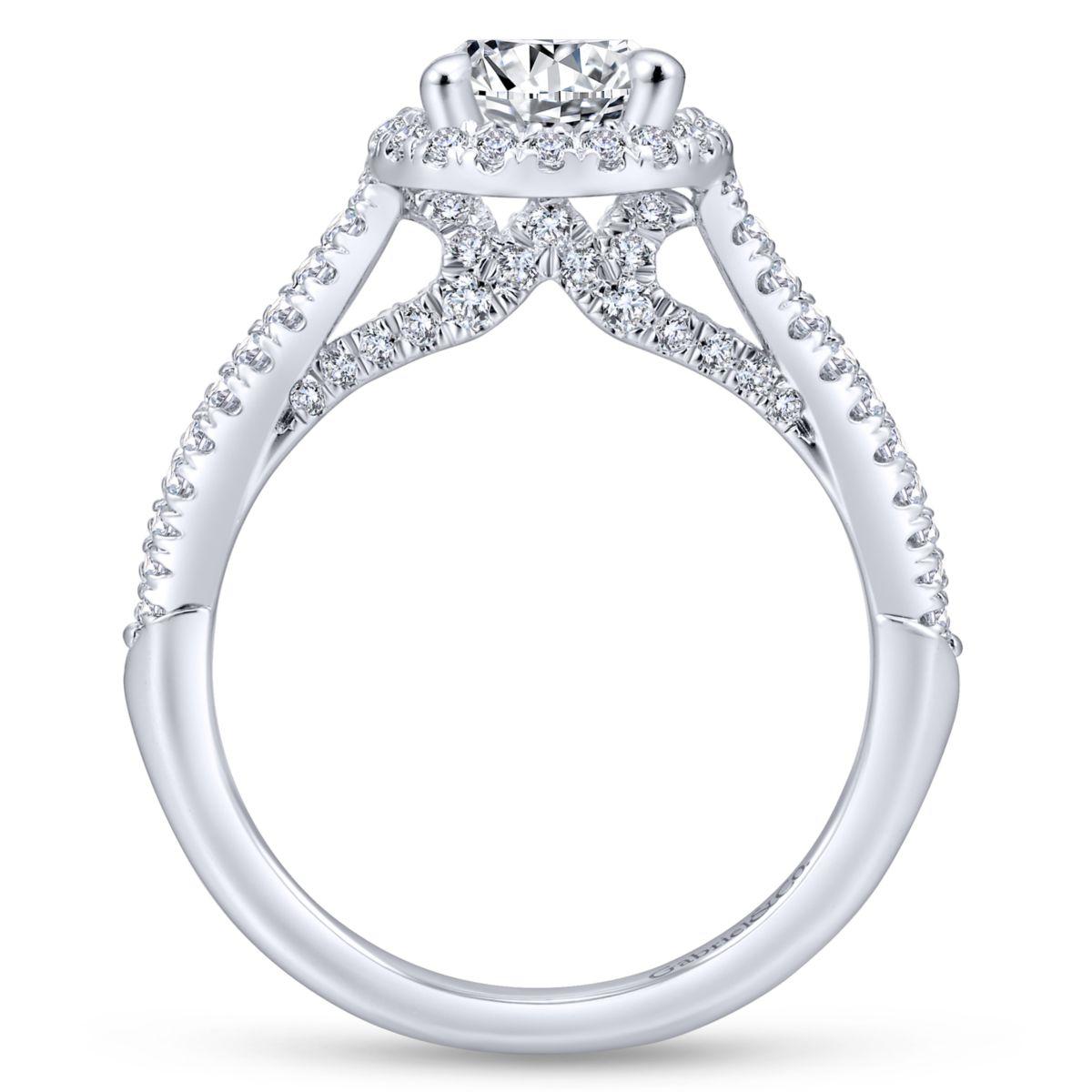 Gabriel & Co. 14k White Gold Entwined Halo Engagement Ring