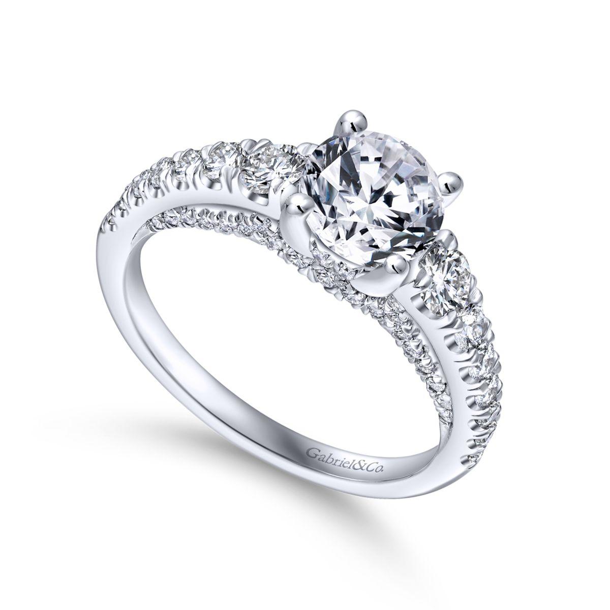 Gabriel & Co. 14k White Gold Entwined Straight Engagement Ring