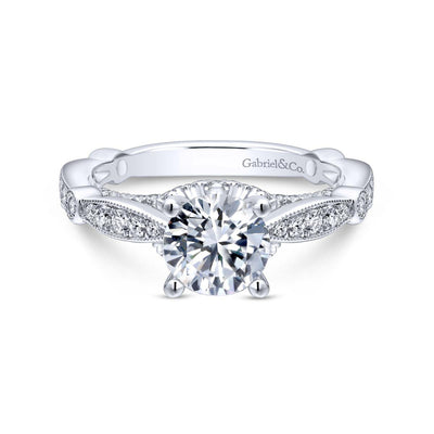 Gabriel & Co. 14k White Gold Entwined Straight Engagement Ring