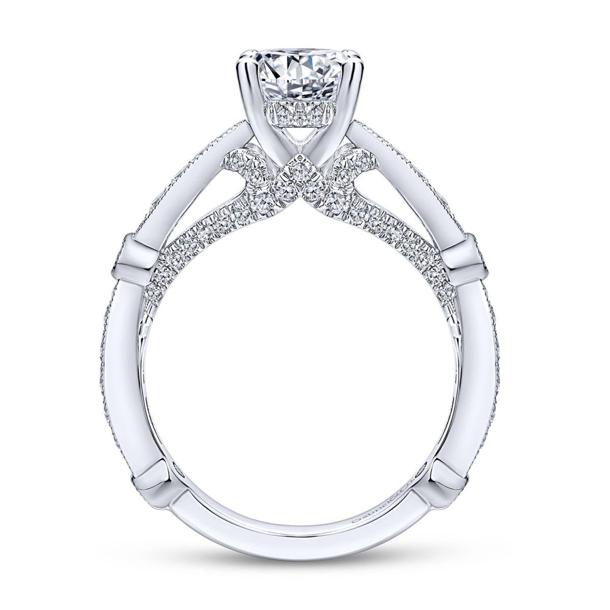 Gabriel & Co. 14k White Gold Entwined Straight Engagement Ring