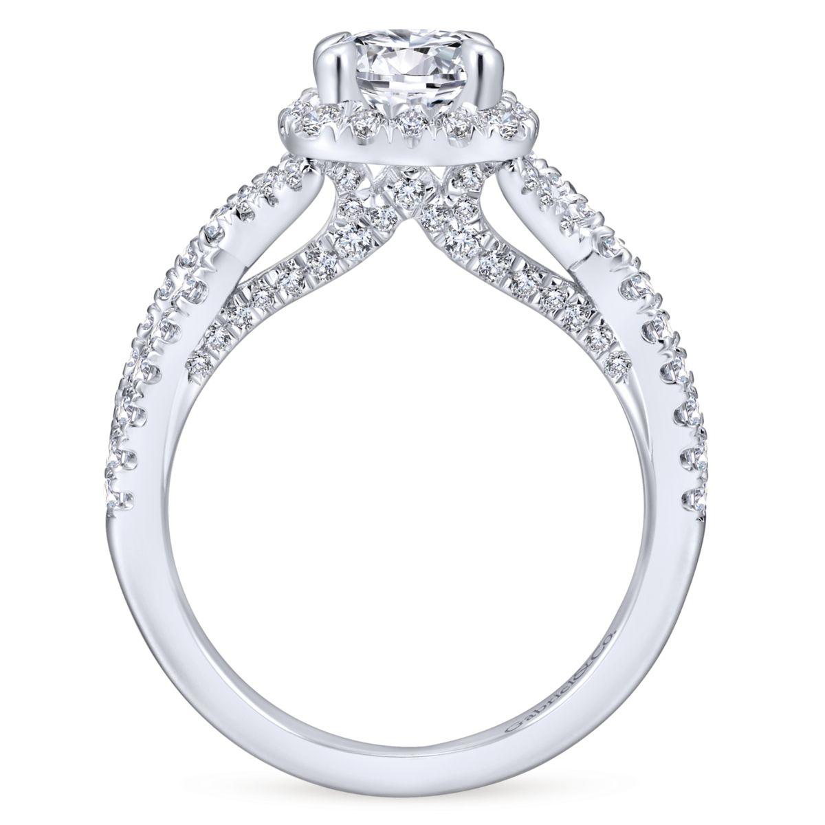 Gabriel & Co. 14k White Gold Entwined Halo Engagement Ring