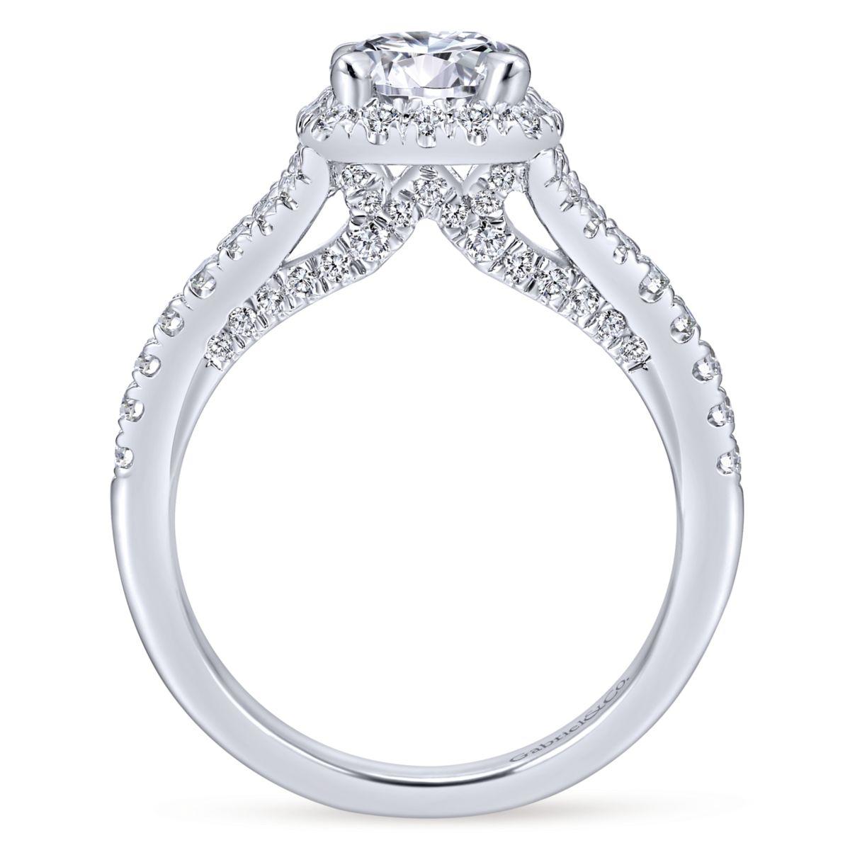 Gabriel & Co. 14k White Gold Entwined Halo Engagement Ring