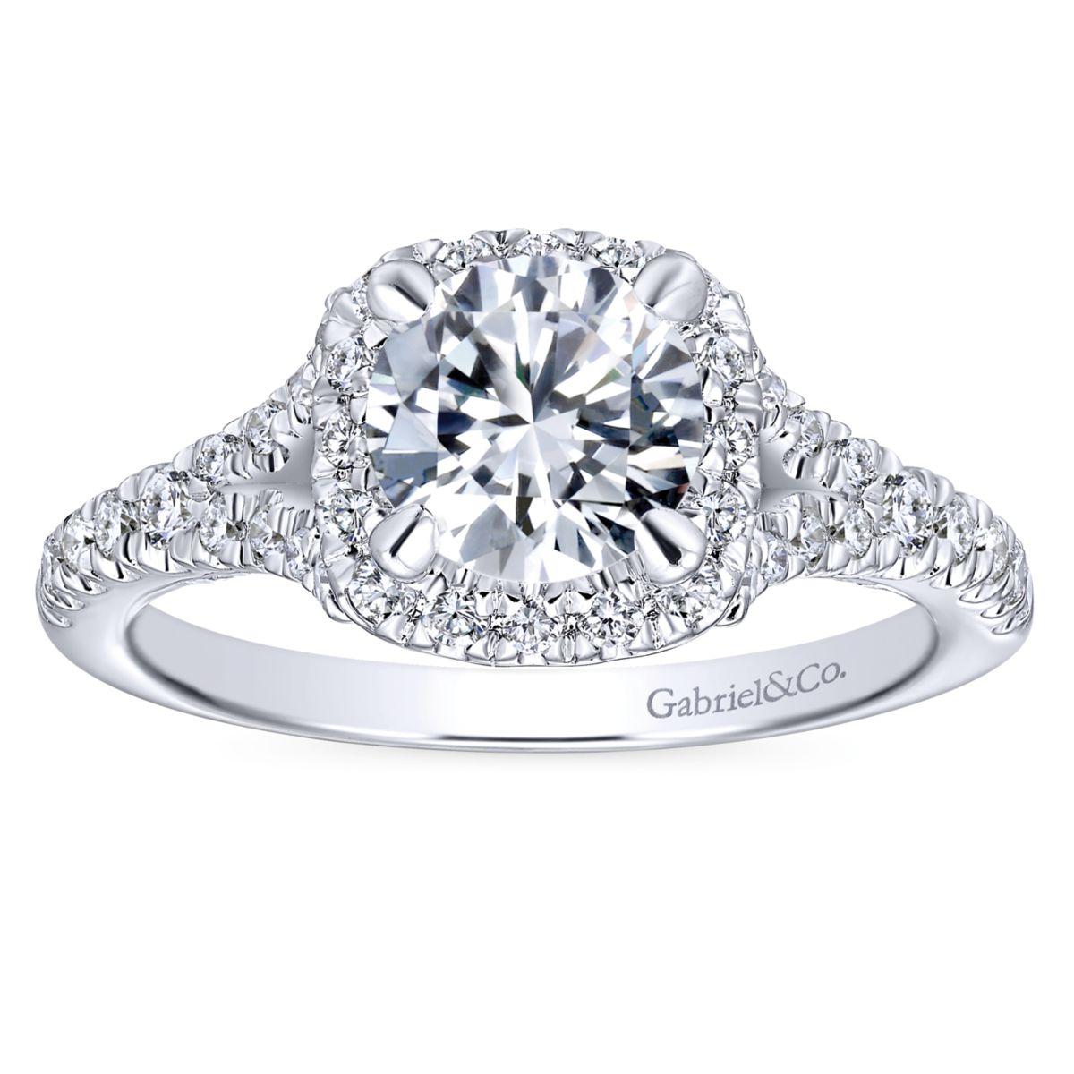 Gabriel & Co. 14k White Gold Entwined Halo Engagement Ring