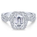 Gabriel & Co. 14k White Gold Contemporary Halo Engagement Ring