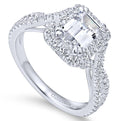 Gabriel & Co. 14k White Gold Contemporary Halo Engagement Ring