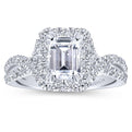 Gabriel & Co. 14k White Gold Contemporary Halo Engagement Ring