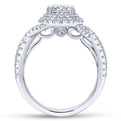 Gabriel & Co. 14k White Gold Contemporary Double Halo Engagement Ring