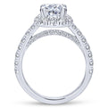 Gabriel & Co. 14k White Gold Contemporary Halo Engagement Ring