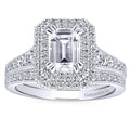 Gabriel & Co. 14k White Gold Entwined Double Halo Engagement Ring