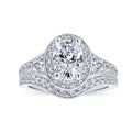 Gabriel & Co. 14k White Gold Victorian Halo Engagement Ring