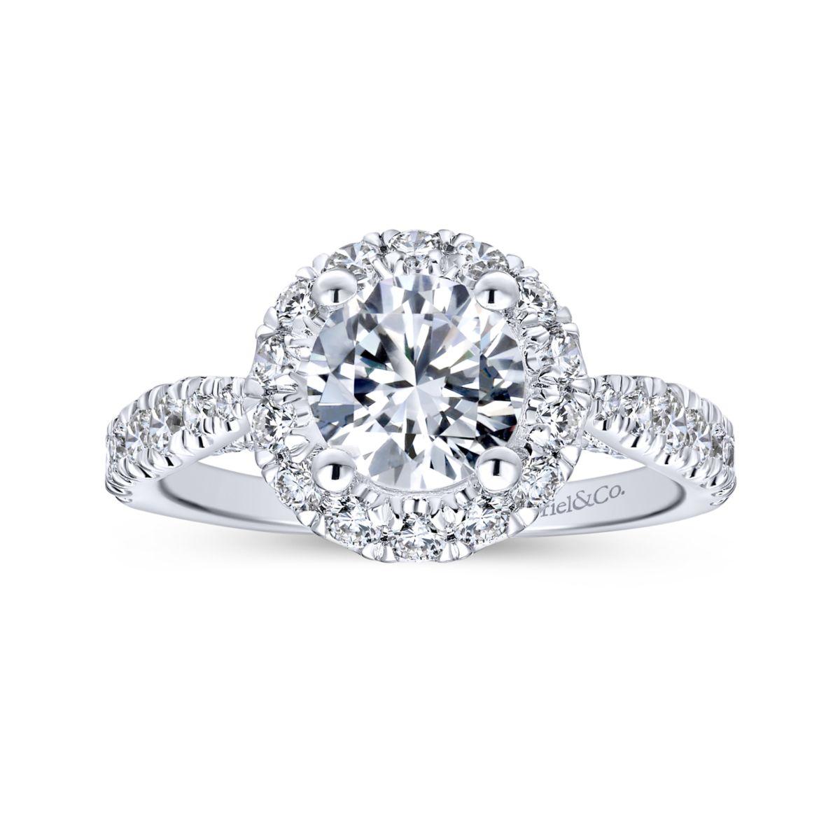 Gabriel & Co. 14k White Gold Entwined Halo Engagement Ring