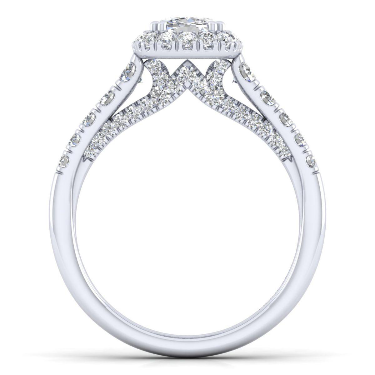 Gabriel & Co. 14k White Gold Entwined Halo Engagement Ring