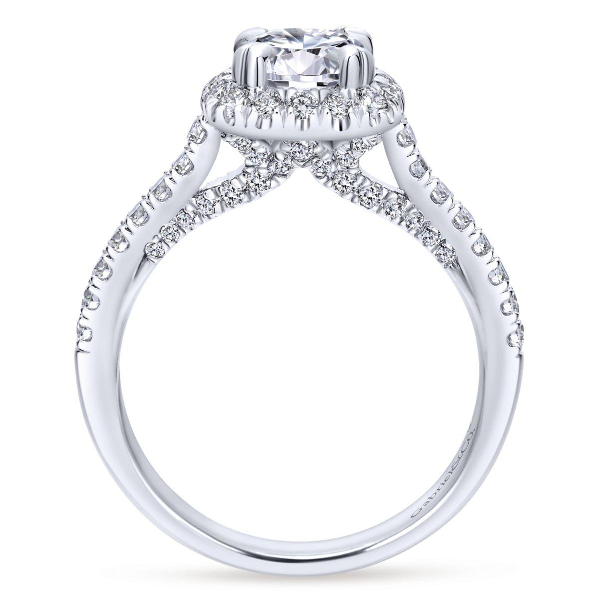 Gabriel & Co. 14k White Gold Entwined Halo Engagement Ring