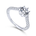 Gabriel & Co. 14k White Gold Crown Straight Engagement Ring